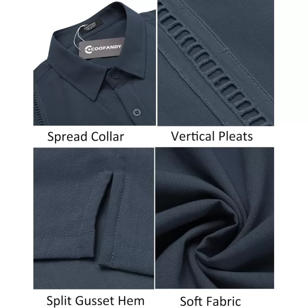 COOFANDY Mens Short Sleeve Cuban Guayabera Shirt Casual Summer Beach Button Down Shirts