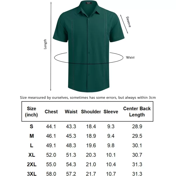 COOFANDY Mens Short Sleeve Cuban Guayabera Shirt Casual Summer Beach Button Down Shirts