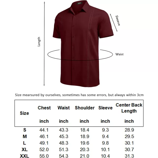 COOFANDY Mens Short Sleeve Cuban Guayabera Shirt Casual Summer Beach Button Down Shirts
