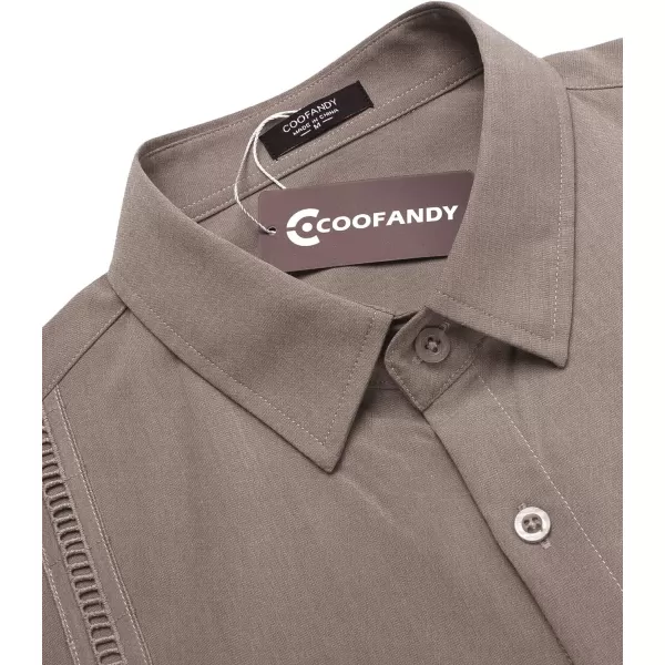 COOFANDY Mens Short Sleeve Cuban Guayabera Shirt Casual Summer Beach Button Down Shirts
