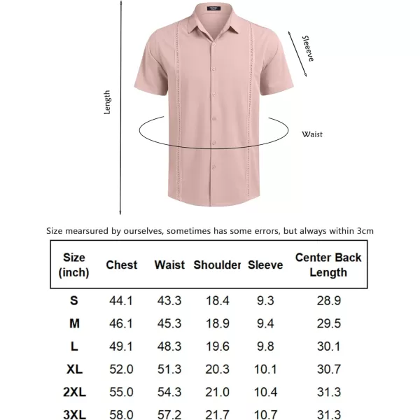 COOFANDY Mens Short Sleeve Cuban Guayabera Shirt Casual Summer Beach Button Down Shirts