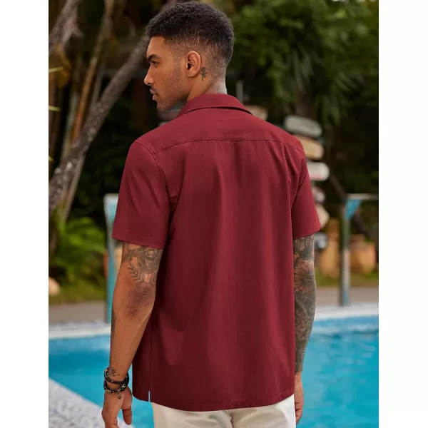 COOFANDY Mens Short Sleeve Cuban Guayabera Shirt Casual Summer Beach Button Down Shirts