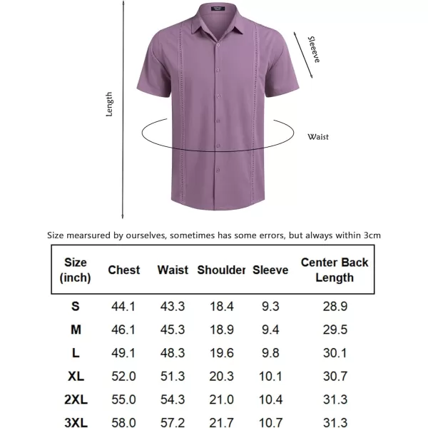 COOFANDY Mens Short Sleeve Cuban Guayabera Shirt Casual Summer Beach Button Down Shirts
