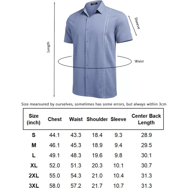 COOFANDY Mens Short Sleeve Cuban Guayabera Shirt Casual Summer Beach Button Down Shirts
