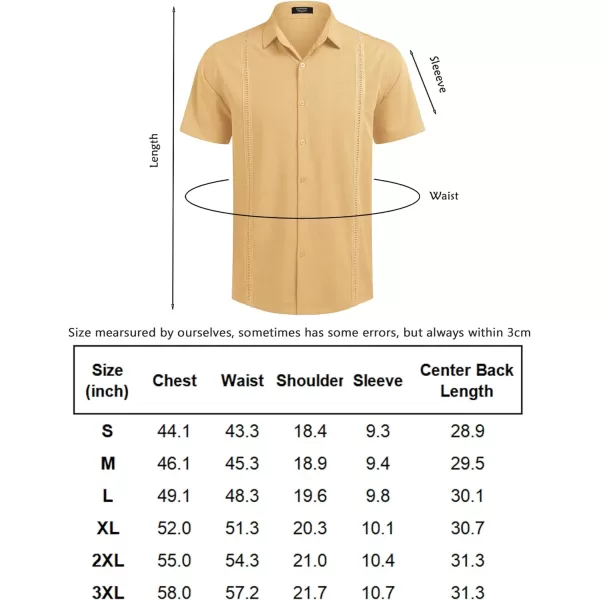 COOFANDY Mens Short Sleeve Cuban Guayabera Shirt Casual Summer Beach Button Down Shirts