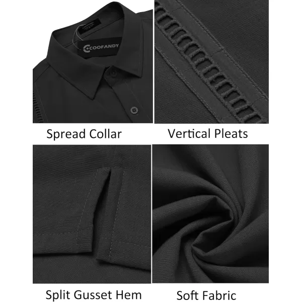 COOFANDY Mens Short Sleeve Cuban Guayabera Shirt Casual Summer Beach Button Down Shirts