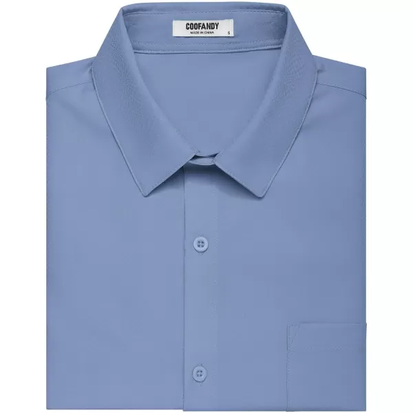 COOFANDY Men's Short Sleeve Dress Shirts Wrinkle Free Regular Fit Dress Shirt Textured Casual Button Down Shirts with Pocket