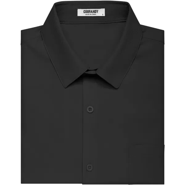 COOFANDY Men's Short Sleeve Dress Shirts Wrinkle Free Regular Fit Dress Shirt Textured Casual Button Down Shirts with Pocket