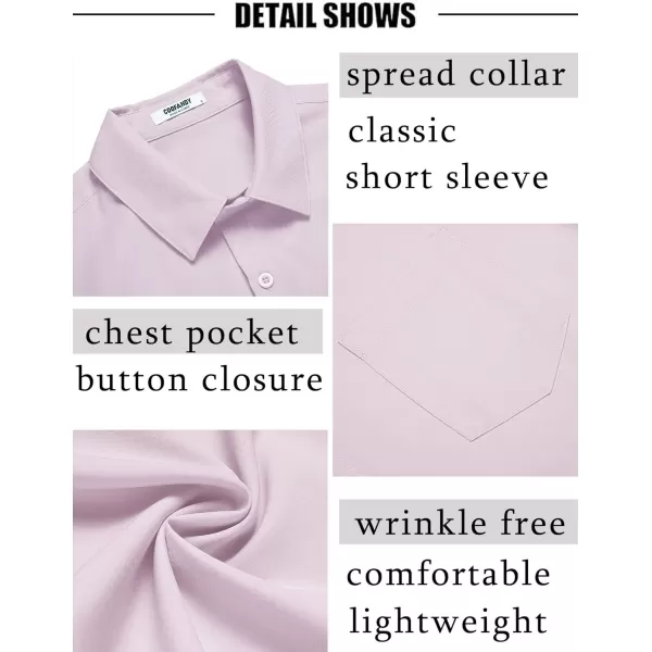 COOFANDY Men's Short Sleeve Dress Shirts Wrinkle Free Regular Fit Dress Shirt Textured Casual Button Down Shirts with Pocket