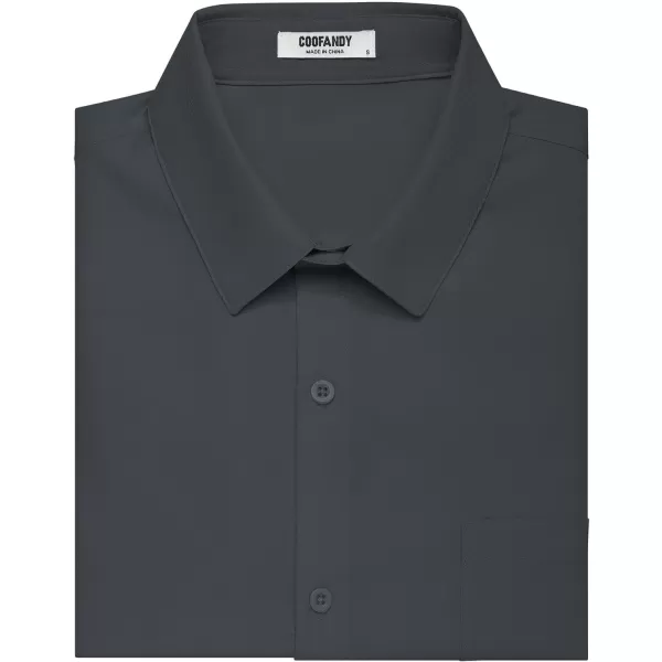 COOFANDY Men's Short Sleeve Dress Shirts Wrinkle Free Regular Fit Dress Shirt Textured Casual Button Down Shirts with Pocket