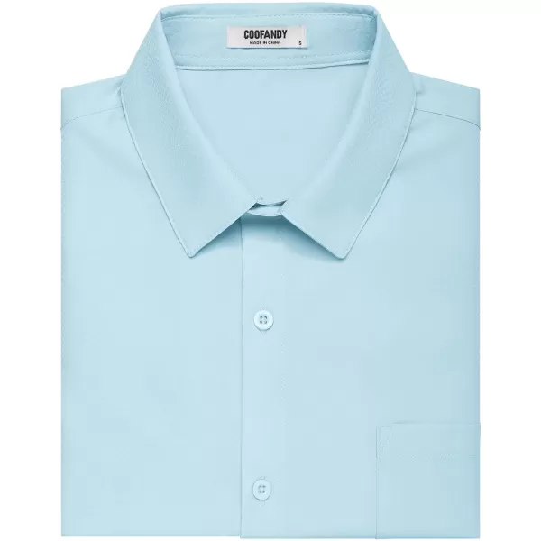 COOFANDY Men's Short Sleeve Dress Shirts Wrinkle Free Regular Fit Dress Shirt Textured Casual Button Down Shirts with Pocket