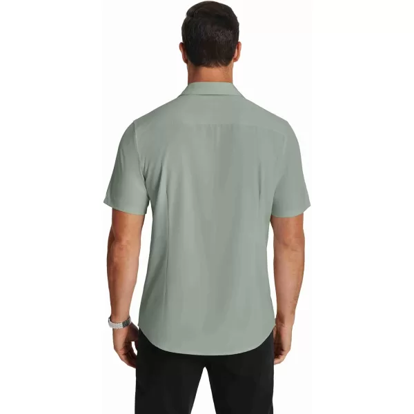 COOFANDY Men's Short Sleeve Dress Shirts Wrinkle Free Regular Fit Dress Shirt Textured Casual Button Down Shirts with Pocket