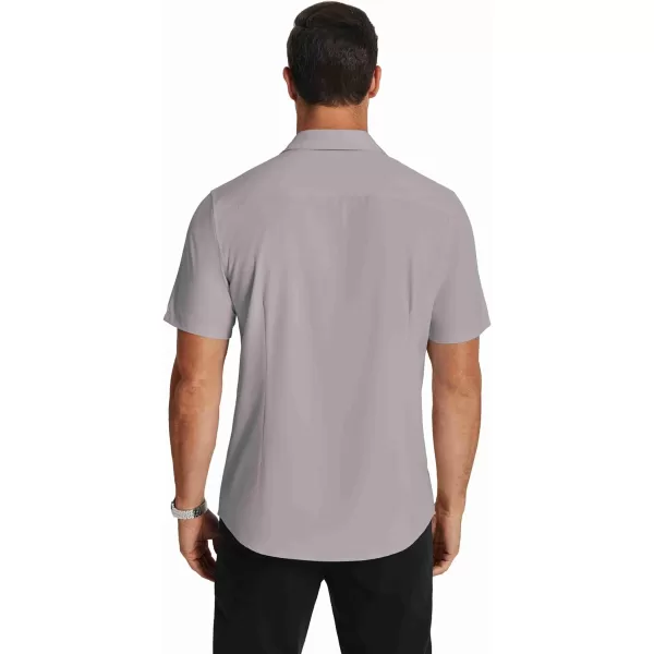 COOFANDY Men's Short Sleeve Dress Shirts Wrinkle Free Regular Fit Dress Shirt Textured Casual Button Down Shirts with Pocket
