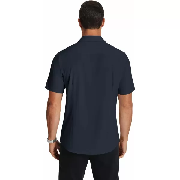 COOFANDY Men's Short Sleeve Dress Shirts Wrinkle Free Regular Fit Dress Shirt Textured Casual Button Down Shirts with Pocket