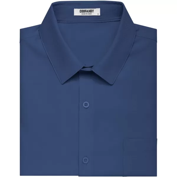 COOFANDY Men's Short Sleeve Dress Shirts Wrinkle Free Regular Fit Dress Shirt Textured Casual Button Down Shirts with Pocket