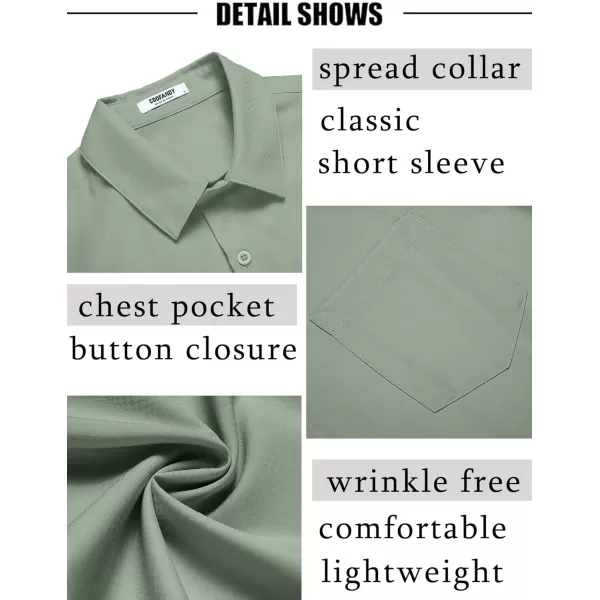 COOFANDY Men's Short Sleeve Dress Shirts Wrinkle Free Regular Fit Dress Shirt Textured Casual Button Down Shirts with Pocket