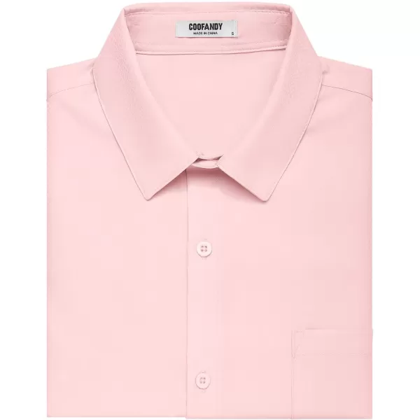 COOFANDY Men's Short Sleeve Dress Shirts Wrinkle Free Regular Fit Dress Shirt Textured Casual Button Down Shirts with Pocket