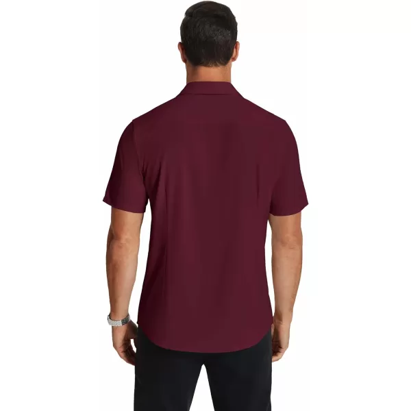 COOFANDY Men's Short Sleeve Dress Shirts Wrinkle Free Regular Fit Dress Shirt Textured Casual Button Down Shirts with Pocket