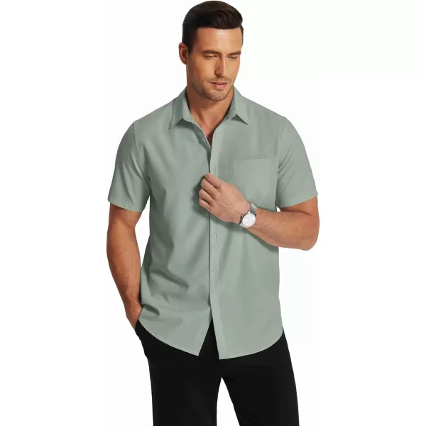 COOFANDY Men's Short Sleeve Dress Shirts Wrinkle Free Regular Fit Dress Shirt Textured Casual Button Down Shirts with Pocket