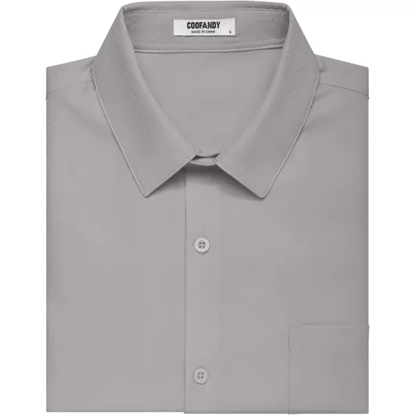 COOFANDY Men's Short Sleeve Dress Shirts Wrinkle Free Regular Fit Dress Shirt Textured Casual Button Down Shirts with Pocket