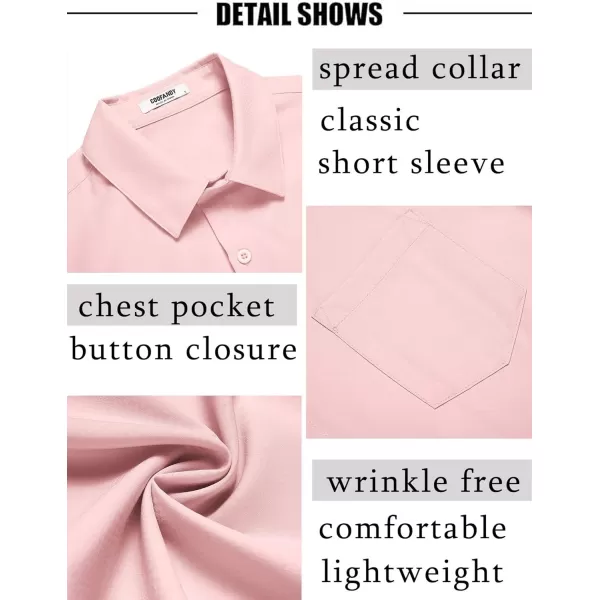 COOFANDY Men's Short Sleeve Dress Shirts Wrinkle Free Regular Fit Dress Shirt Textured Casual Button Down Shirts with Pocket