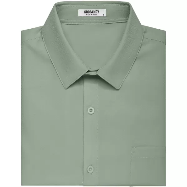 COOFANDY Men's Short Sleeve Dress Shirts Wrinkle Free Regular Fit Dress Shirt Textured Casual Button Down Shirts with Pocket