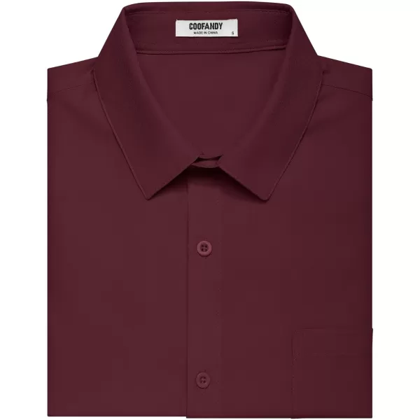 COOFANDY Men's Short Sleeve Dress Shirts Wrinkle Free Regular Fit Dress Shirt Textured Casual Button Down Shirts with Pocket