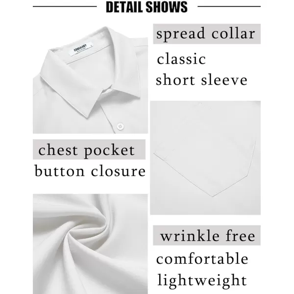 COOFANDY Men's Short Sleeve Dress Shirts Wrinkle Free Regular Fit Dress Shirt Textured Casual Button Down Shirts with Pocket