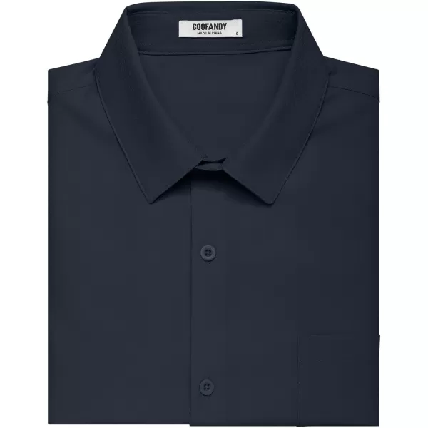 COOFANDY Men's Short Sleeve Dress Shirts Wrinkle Free Regular Fit Dress Shirt Textured Casual Button Down Shirts with Pocket