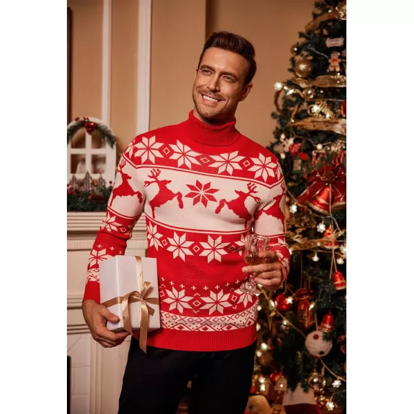 COOFANDY Men's Slim Fit Turtleneck Sweater Casual Knitted Twisted Pullover Solid Sweaters