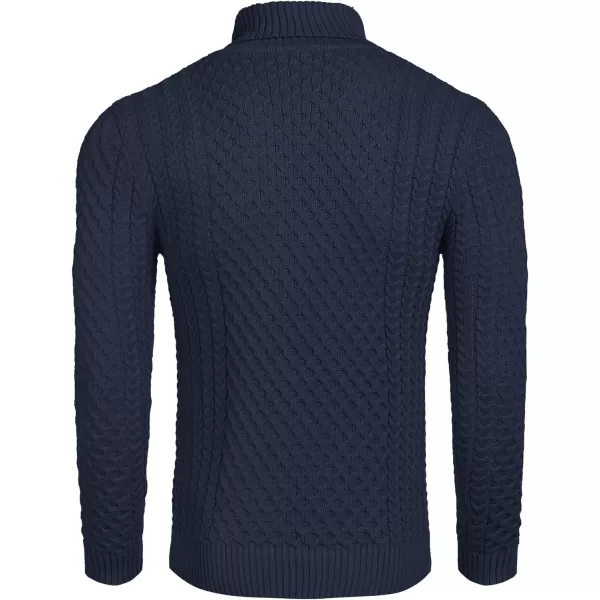 COOFANDY Men's Slim Fit Turtleneck Sweater Casual Knitted Twisted Pullover Solid Sweaters