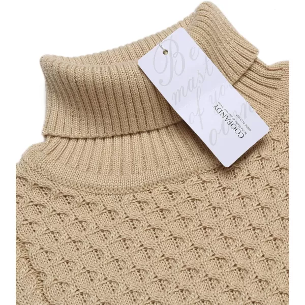 COOFANDY Men's Slim Fit Turtleneck Sweater Casual Knitted Twisted Pullover Solid Sweaters
