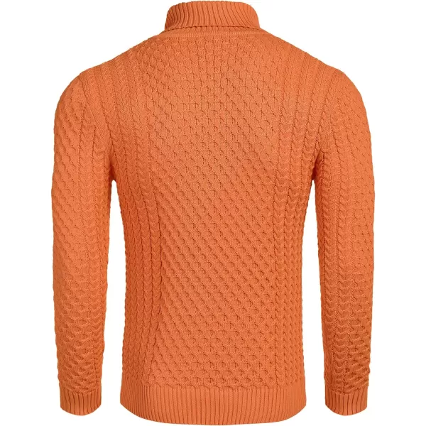 COOFANDY Men's Slim Fit Turtleneck Sweater Casual Knitted Twisted Pullover Solid Sweaters