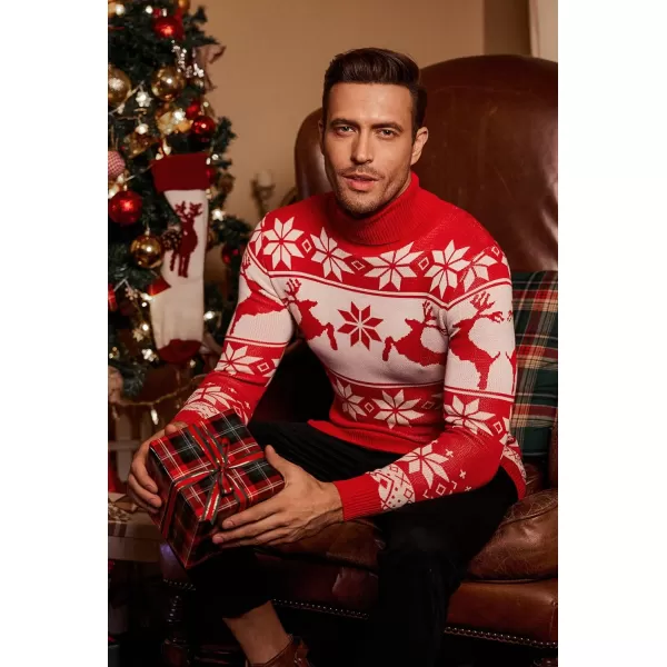 COOFANDY Men's Slim Fit Turtleneck Sweater Casual Knitted Twisted Pullover Solid Sweaters