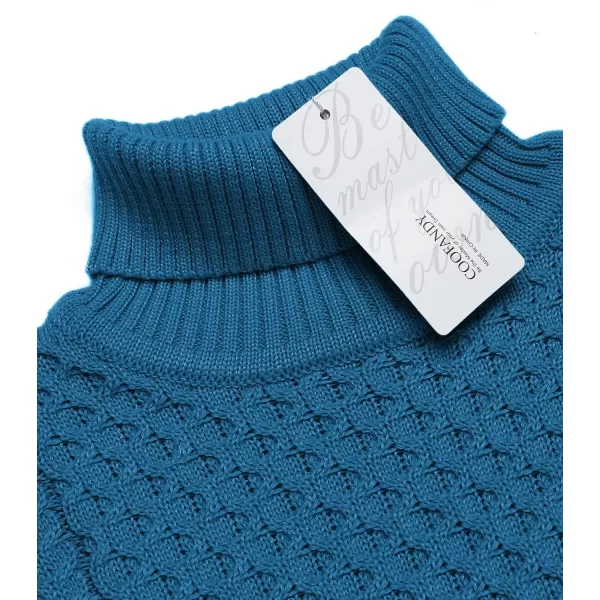 COOFANDY Men's Slim Fit Turtleneck Sweater Casual Knitted Twisted Pullover Solid Sweaters
