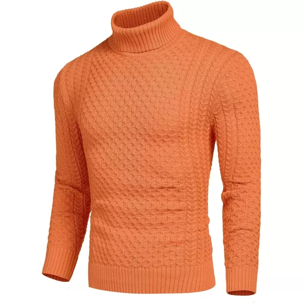 COOFANDY Men's Slim Fit Turtleneck Sweater Casual Knitted Twisted Pullover Solid Sweaters