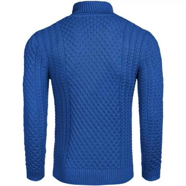 COOFANDY Men's Slim Fit Turtleneck Sweater Casual Knitted Twisted Pullover Solid Sweaters