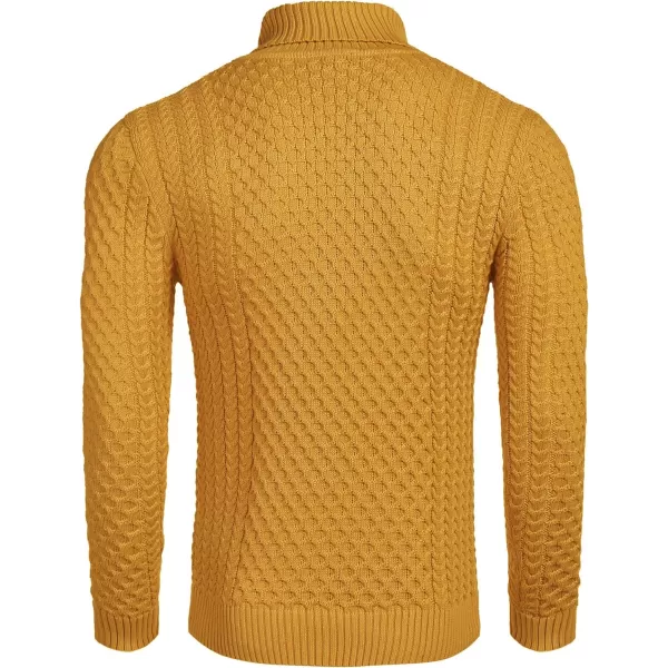 COOFANDY Men's Slim Fit Turtleneck Sweater Casual Knitted Twisted Pullover Solid Sweaters