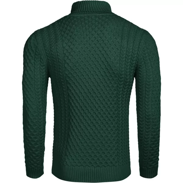 COOFANDY Men's Slim Fit Turtleneck Sweater Casual Knitted Twisted Pullover Solid Sweaters