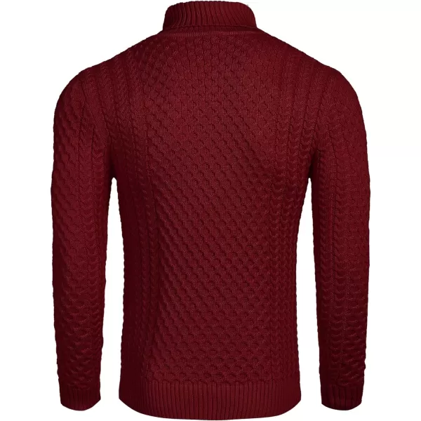COOFANDY Men's Slim Fit Turtleneck Sweater Casual Knitted Twisted Pullover Solid Sweaters