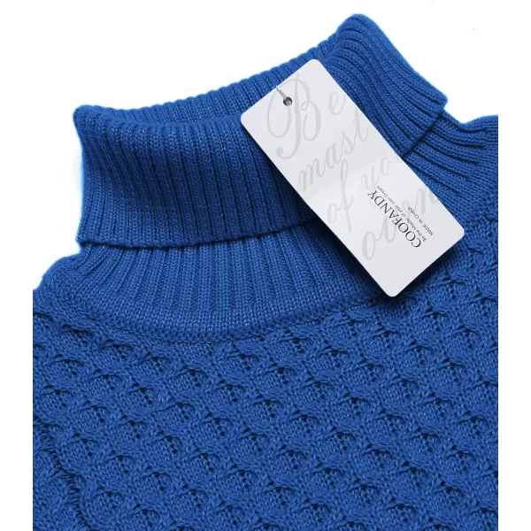 COOFANDY Men's Slim Fit Turtleneck Sweater Casual Knitted Twisted Pullover Solid Sweaters