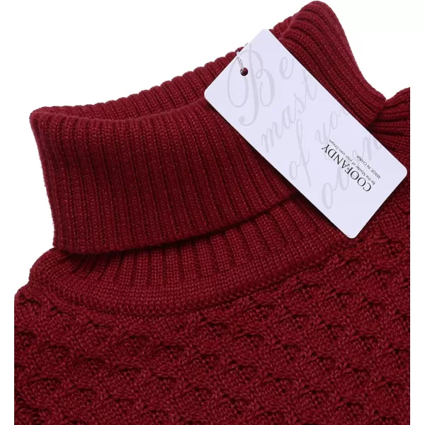 COOFANDY Men's Slim Fit Turtleneck Sweater Casual Knitted Twisted Pullover Solid Sweaters