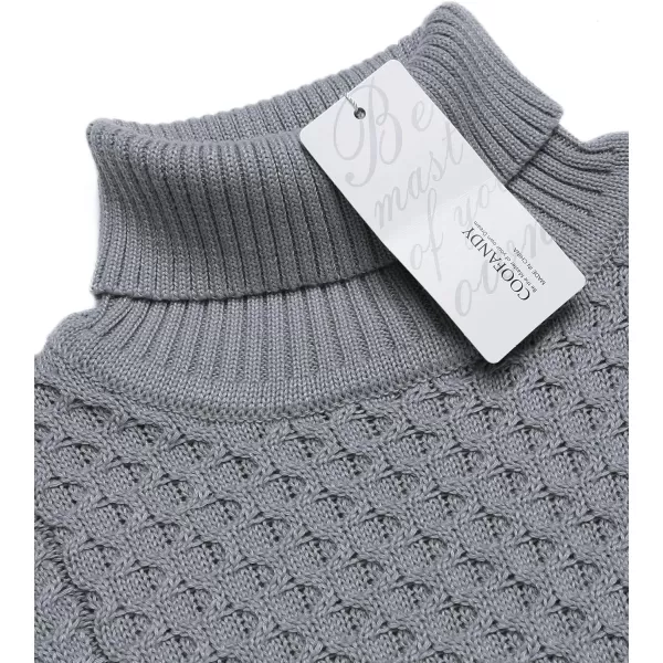 COOFANDY Men's Slim Fit Turtleneck Sweater Casual Knitted Twisted Pullover Solid Sweaters