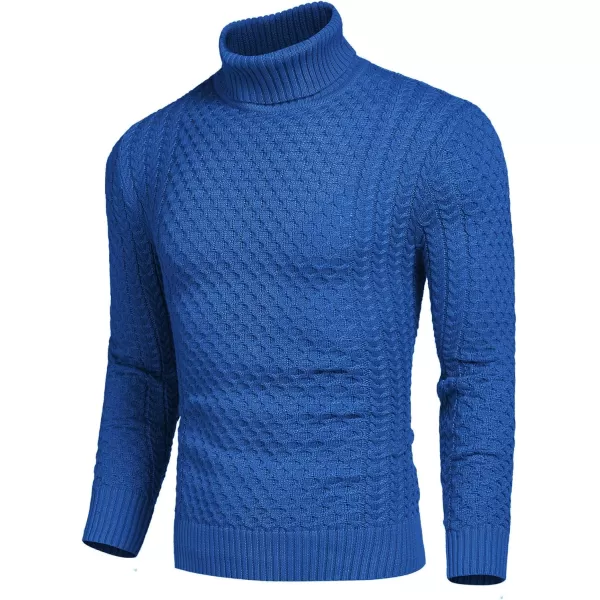 COOFANDY Men's Slim Fit Turtleneck Sweater Casual Knitted Twisted Pullover Solid Sweaters