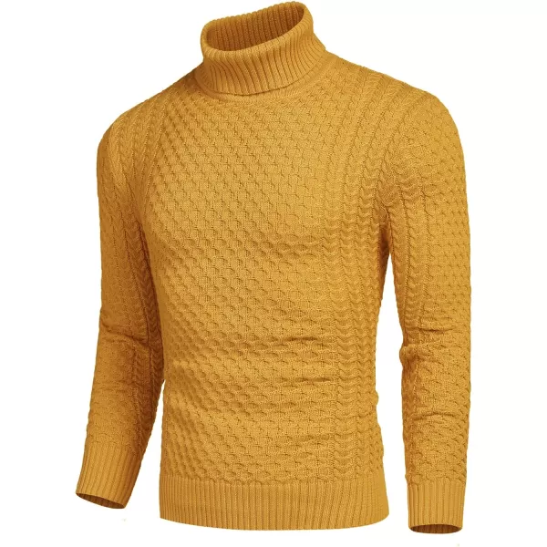 COOFANDY Men's Slim Fit Turtleneck Sweater Casual Knitted Twisted Pullover Solid Sweaters