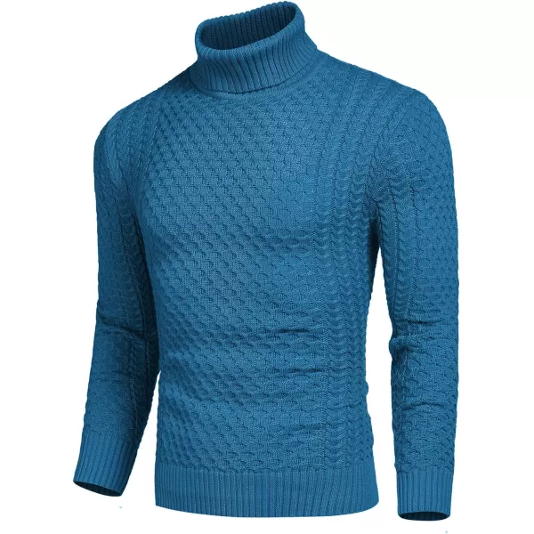 COOFANDY Men's Slim Fit Turtleneck Sweater Casual Knitted Twisted Pullover Solid Sweaters