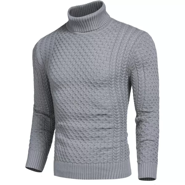 COOFANDY Men's Slim Fit Turtleneck Sweater Casual Knitted Twisted Pullover Solid Sweaters