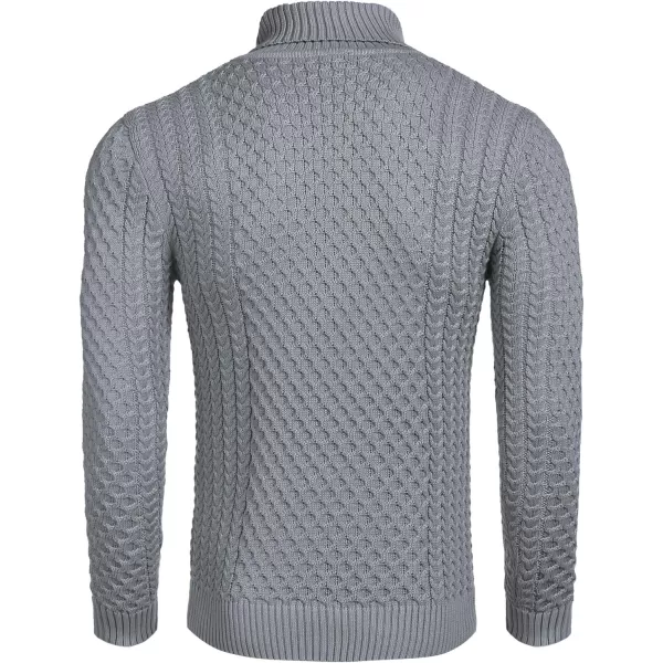 COOFANDY Men's Slim Fit Turtleneck Sweater Casual Knitted Twisted Pullover Solid Sweaters