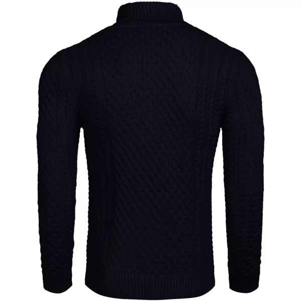 COOFANDY Men's Slim Fit Turtleneck Sweater Casual Knitted Twisted Pullover Solid Sweaters