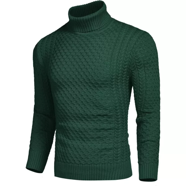 COOFANDY Men's Slim Fit Turtleneck Sweater Casual Knitted Twisted Pullover Solid Sweaters